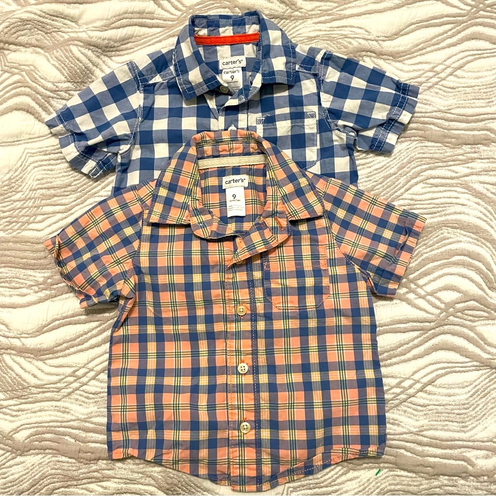 Bundle of Carter’s Button Down Baby Boys Shirts Size 9 months